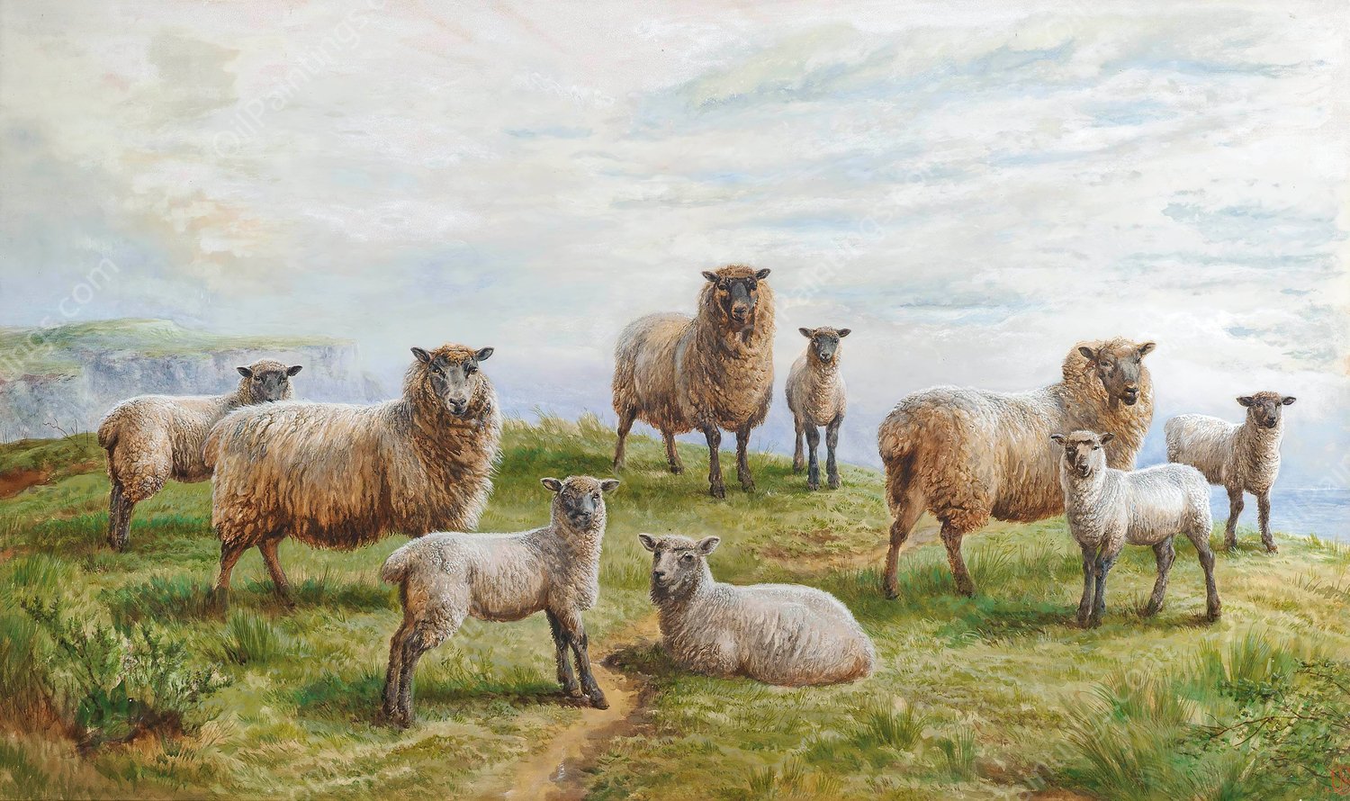 Footsteps Approaching by Charles Jones - Hand-Painted Oil Painting Reproduction