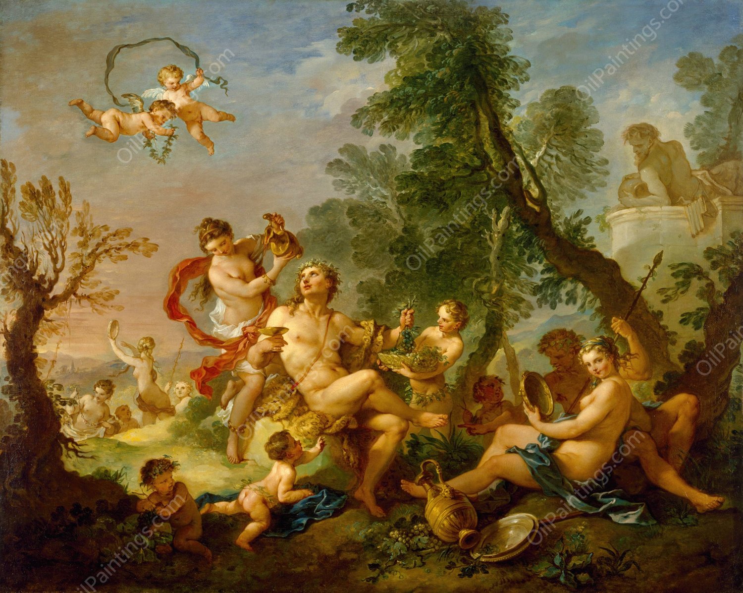 Bacchanal by Charles-Joseph Natoire - Hand-Painted Oil Painting Reproduction