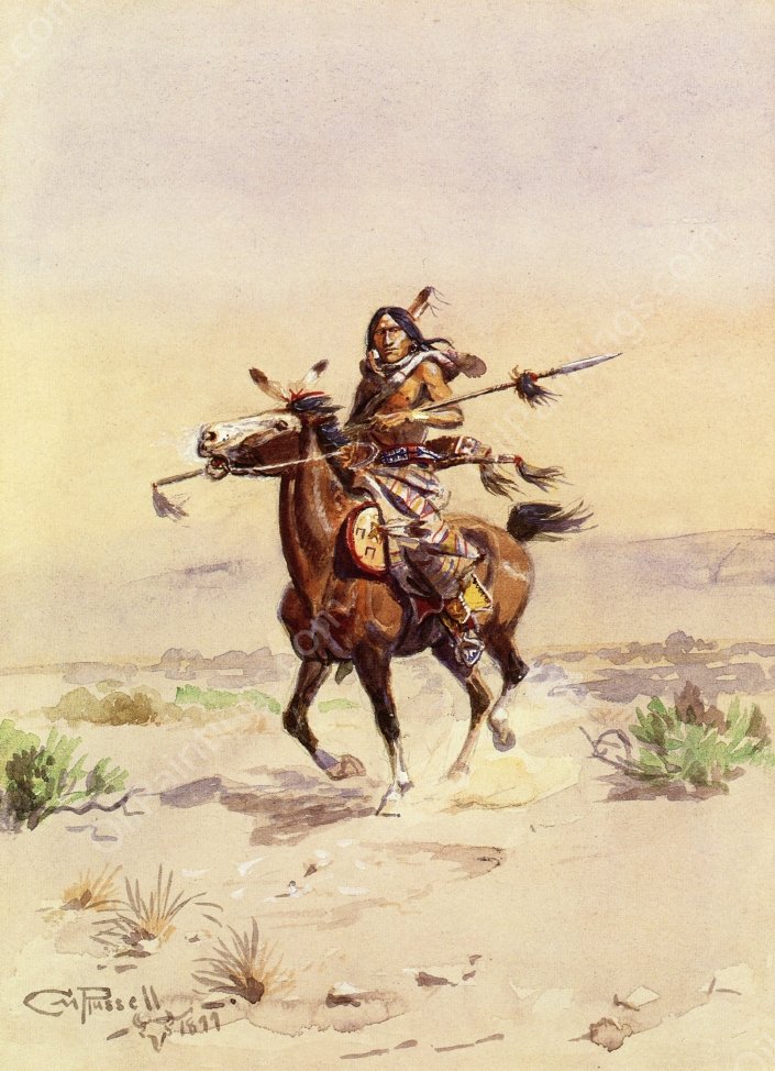 Nobleman of the Plains by Charles Marion Russell - Hand-Painted Oil Painting Reproduction