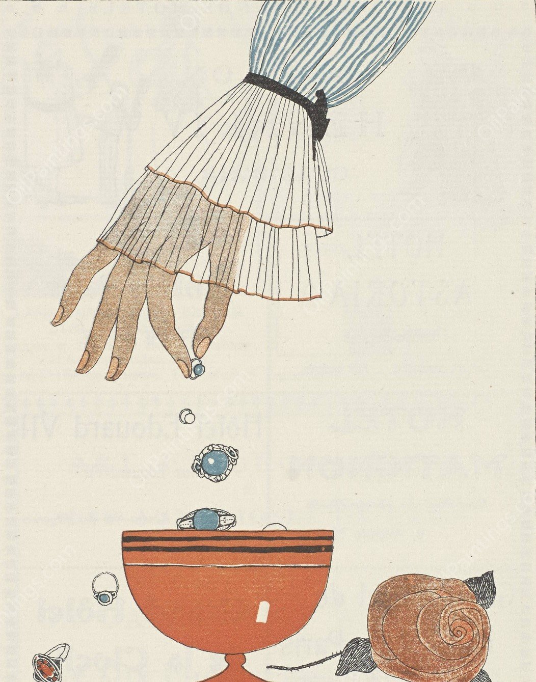 Gazette du Bon Ton. Art - Modes and Frivolites; Layout  by Charles Martin - Hand-Painted Oil Painting Reproduction