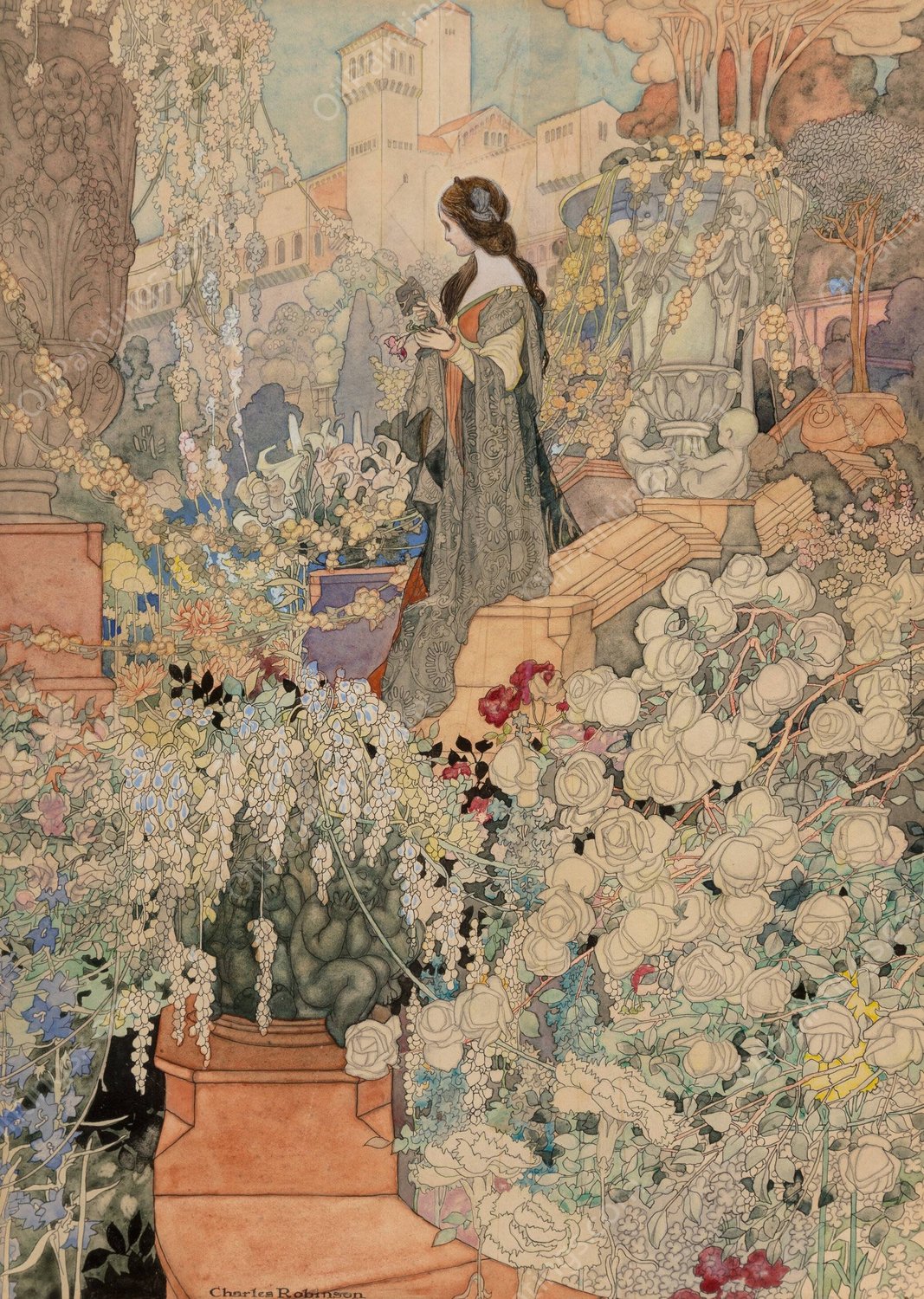 An Eve in this Eden  by Charles Robinson - Hand-Painted Oil Painting Reproduction