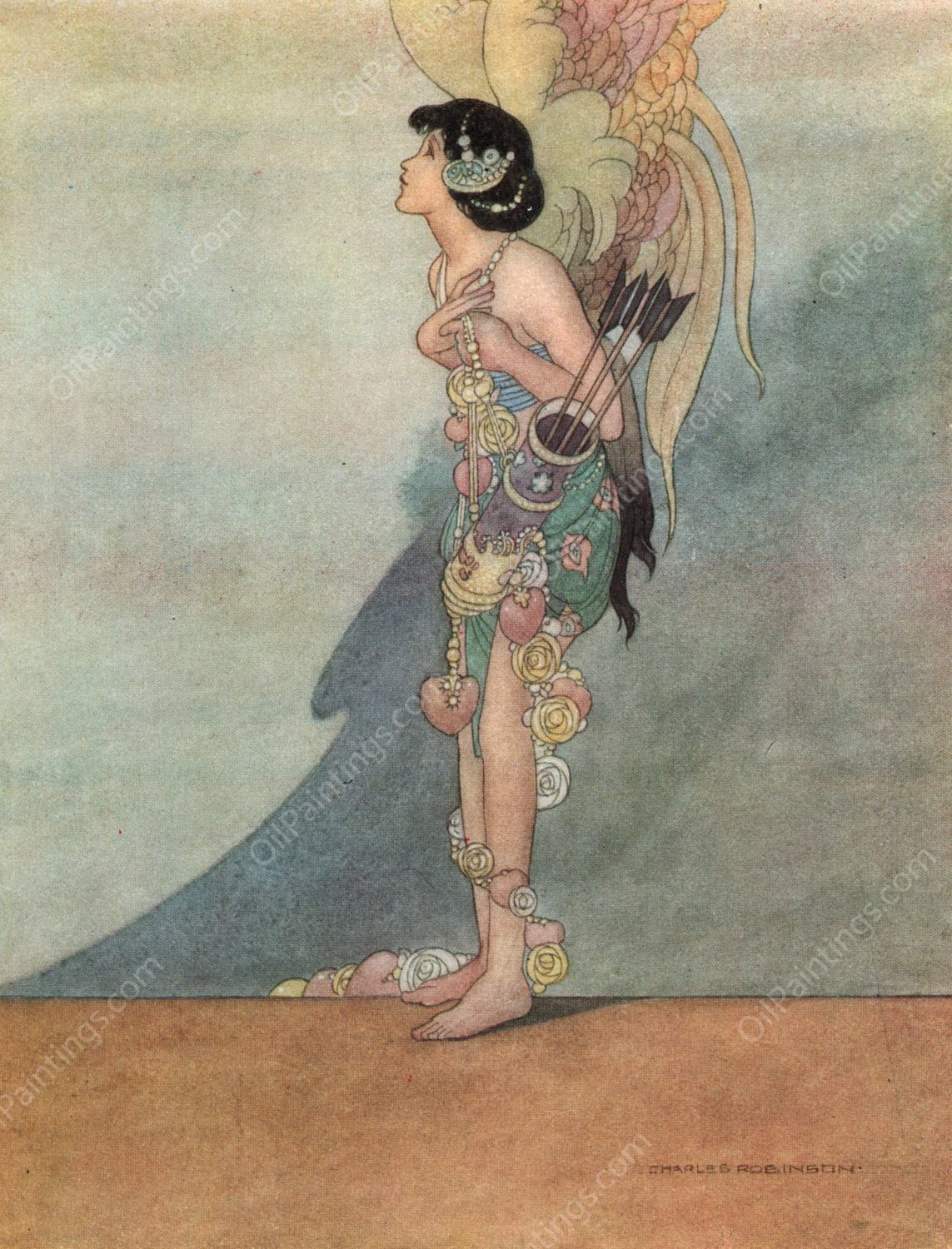 His Lips Are Sweet As Honey  by Charles Robinson - Hand-Painted Oil Painting Reproduction