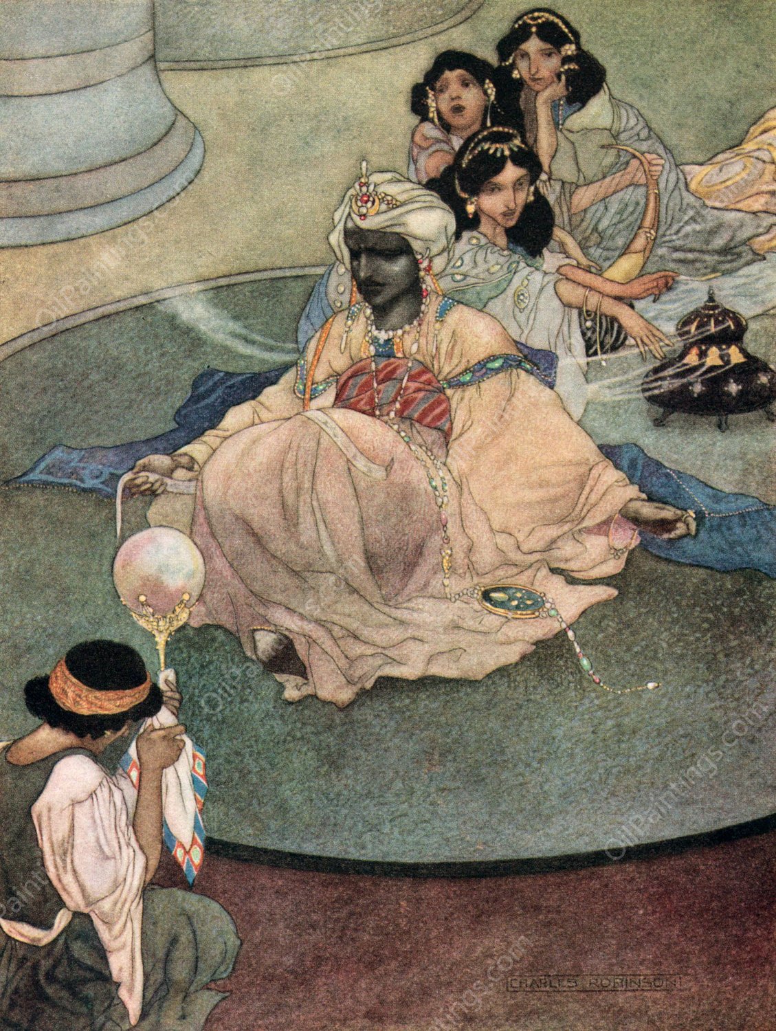 The King Of The Mountains Of The Moon  by Charles Robinson - Hand-Painted Oil Painting Reproduction