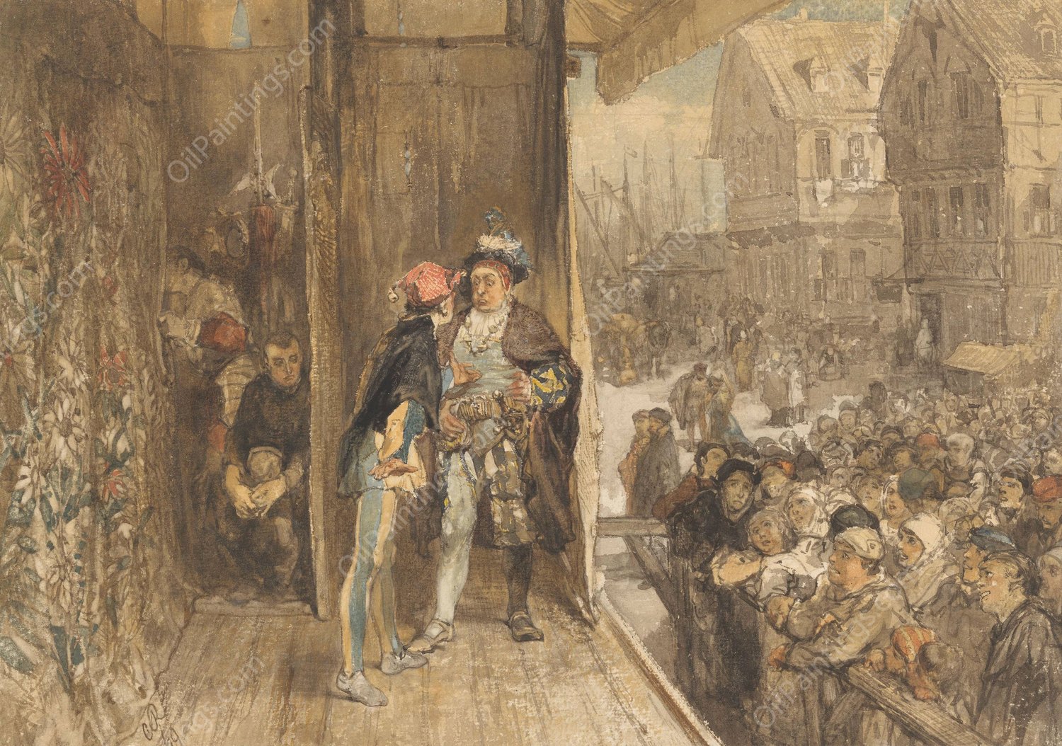 Kermistheater  by Charles Rochussen - Hand-Painted Oil Painting Reproduction