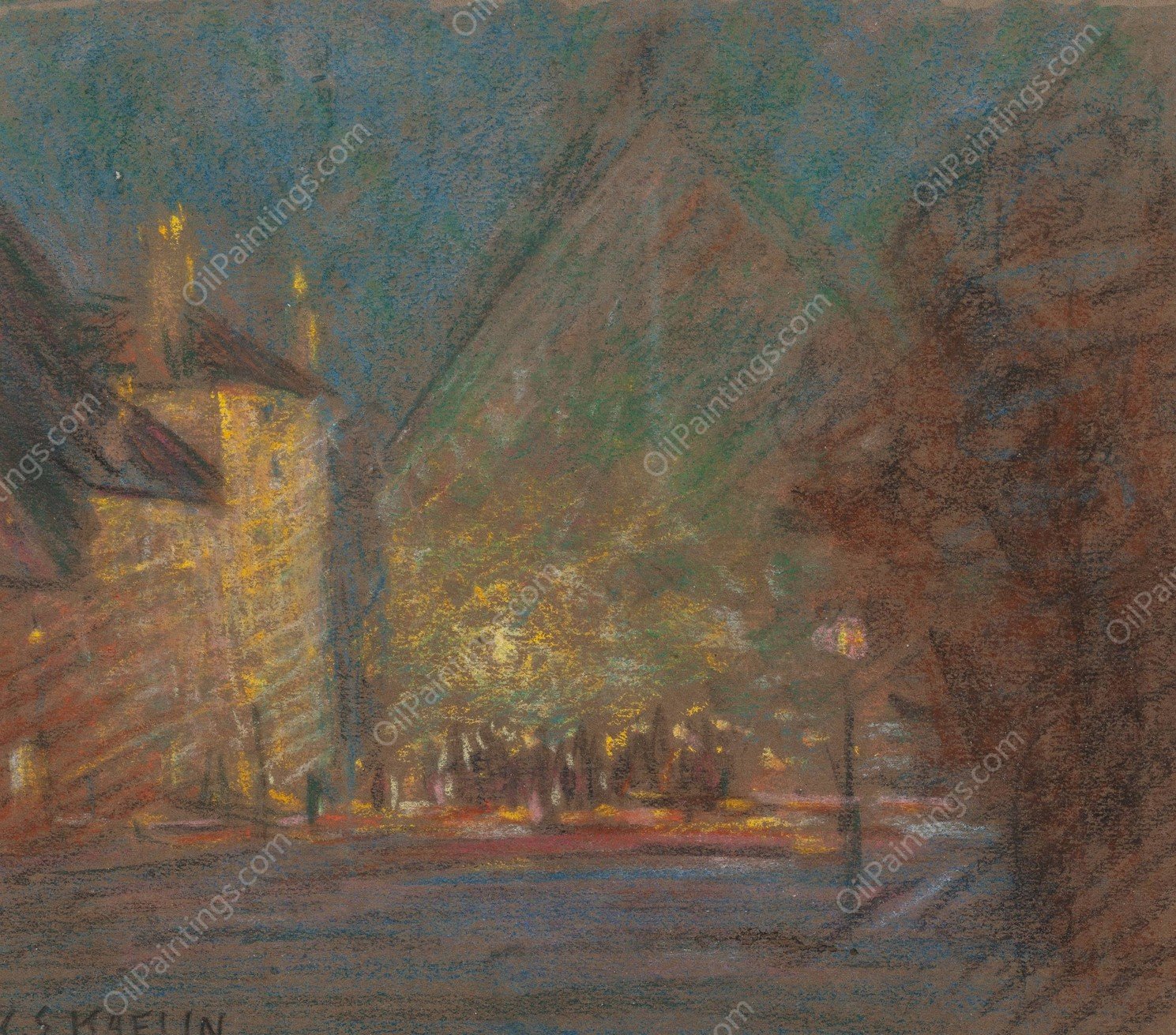 Nocturne by Charles Salis Kaelin - Hand-Painted Oil Painting Reproduction