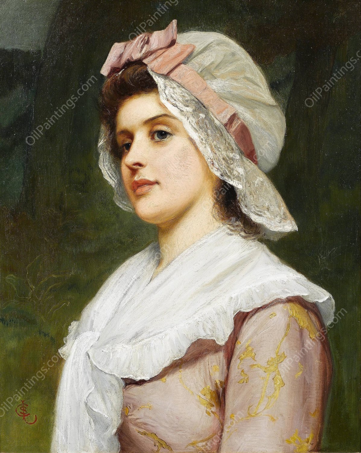 A Country Maid by Charles Sillem Lidderdale - Hand-Painted Oil Painting Reproduction
