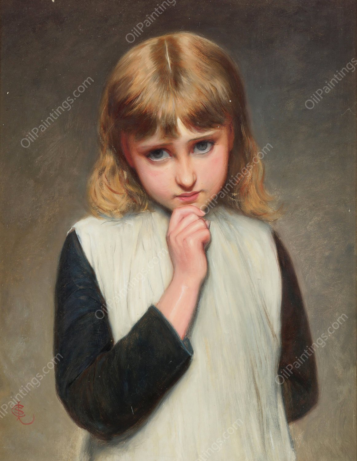 A Pensive Moment by Charles Sillem Lidderdale - Hand-Painted Oil Painting Reproduction