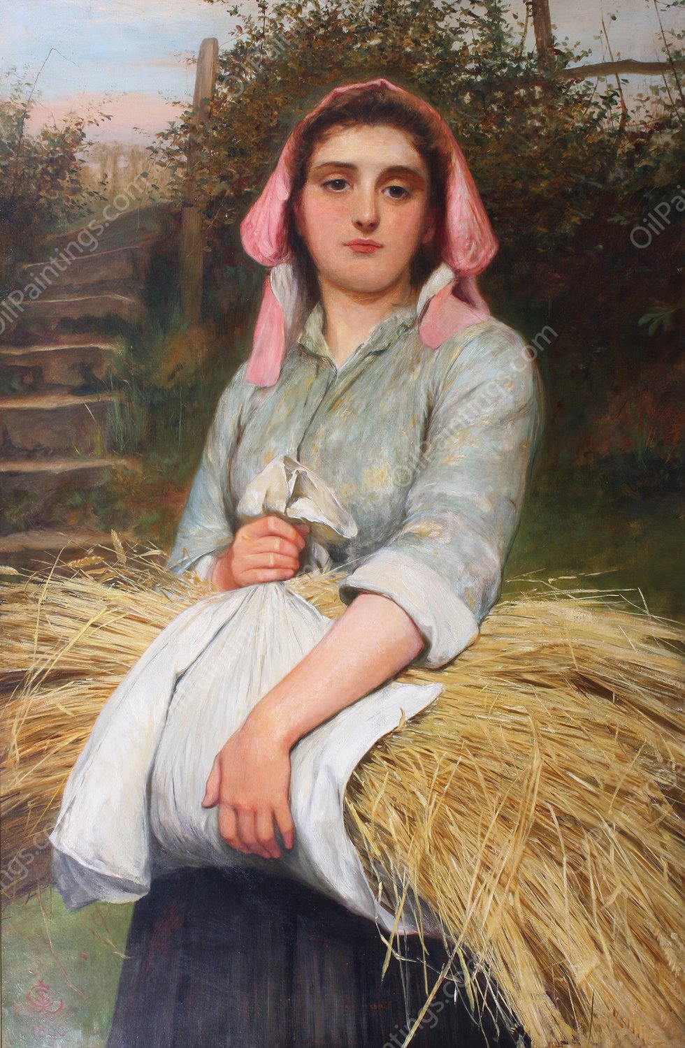 The Gleaner  by Charles Sillem Lidderdale - Hand-Painted Oil Painting Reproduction