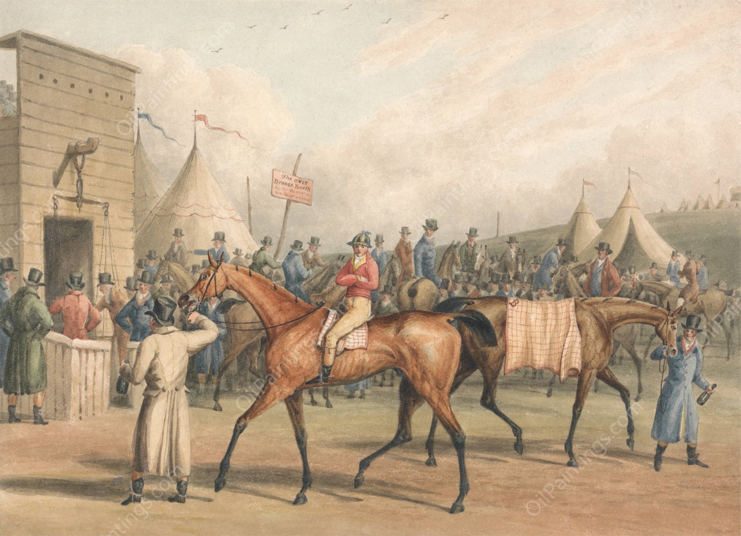 A Race Meeting  by Charles Turner - Hand-Painted Oil Painting Reproduction