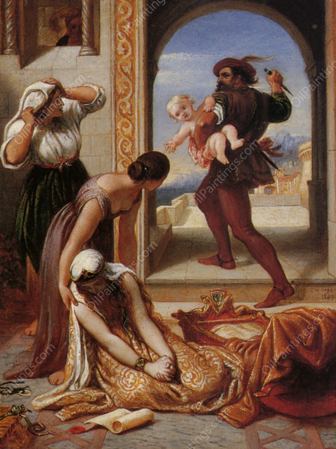 A Study for a Fresco in the House of Lords by Charles West Cope - Hand-Painted Oil Painting Reproduction