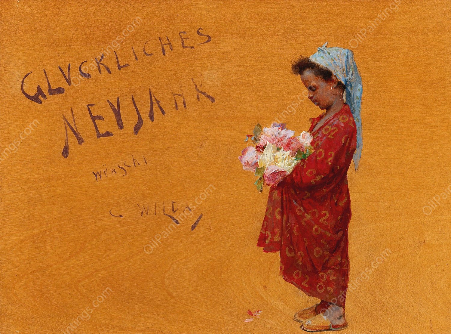 Happy New Year  by Charles Wilda - Hand-Painted Oil Painting Reproduction