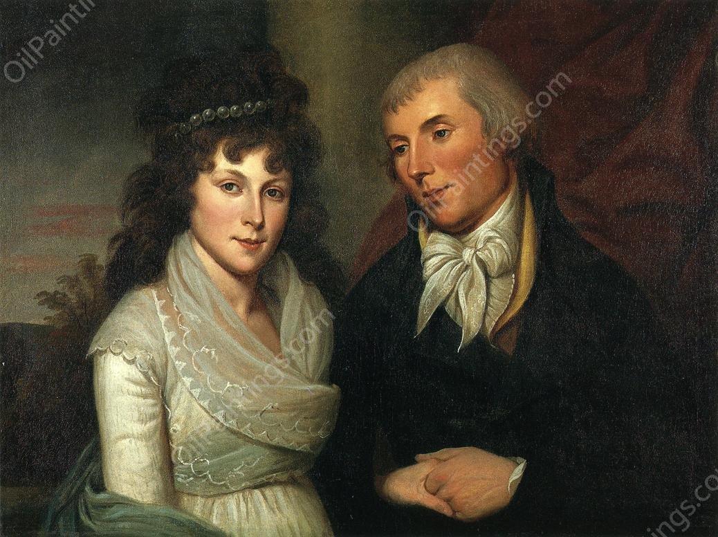Mr. and Mrs. Alexander Robinson by Charles Willson Peale - Hand-Painted Oil Painting Reproduction