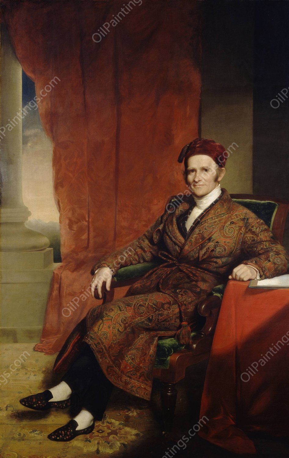 Amos Lawrence  by Chester Harding - Hand-Painted Oil Painting Reproduction