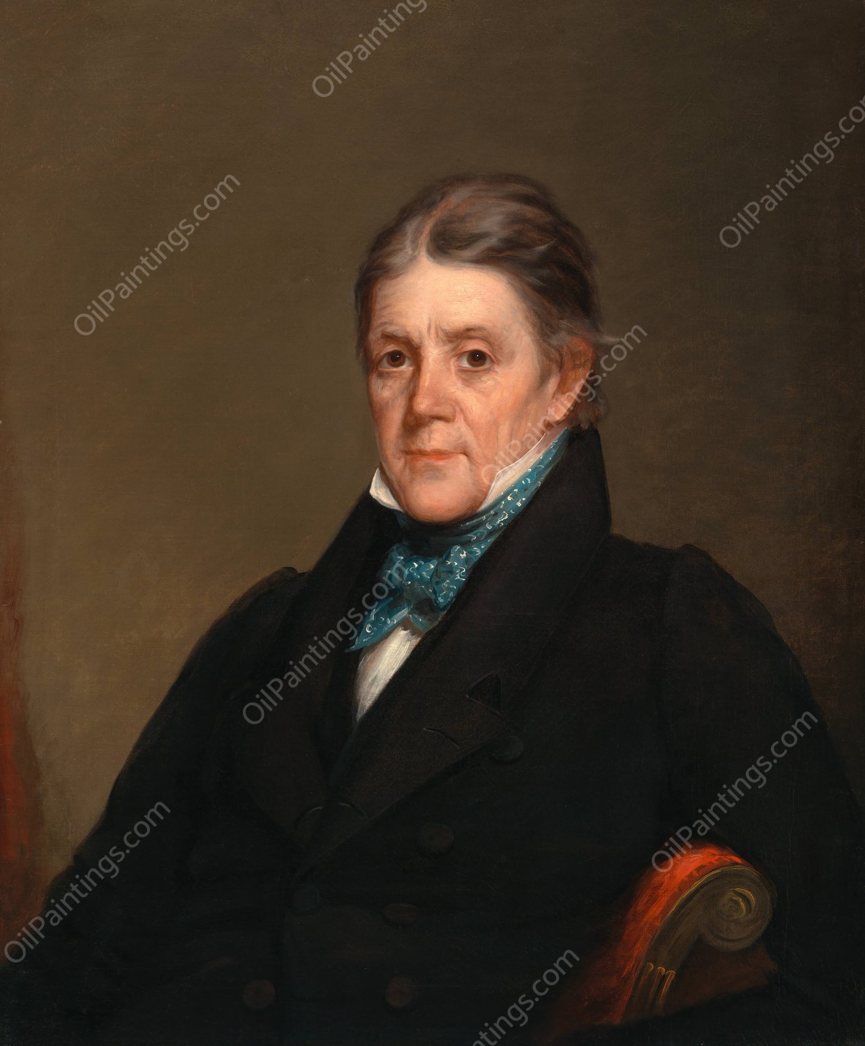 John Randolf of Roanoke  by Chester Harding - Hand-Painted Oil Painting Reproduction