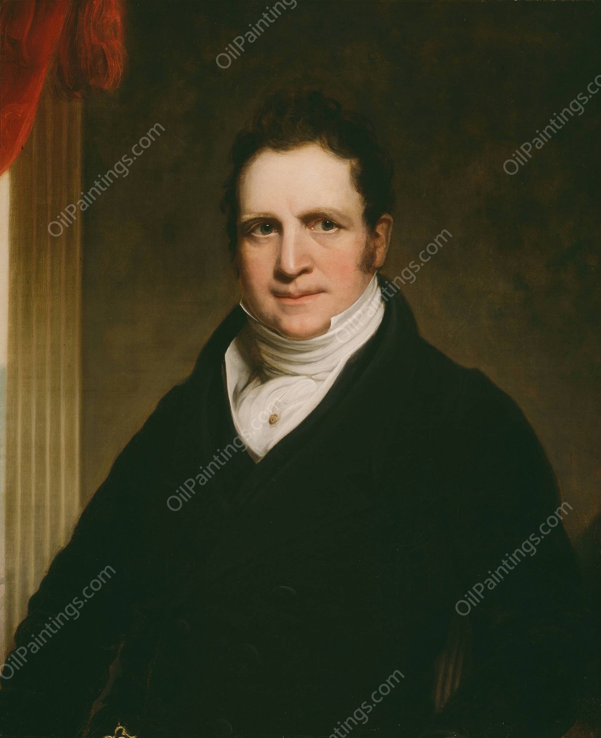 Thomas Abthorpe Cooper  by Chester Harding - Hand-Painted Oil Painting Reproduction