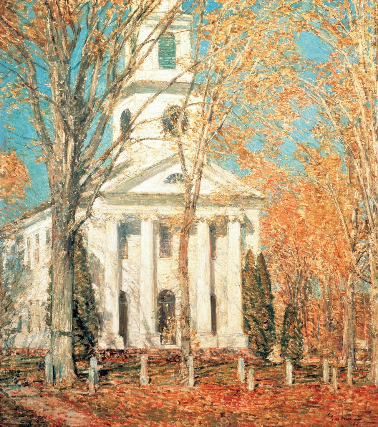 Church at Old Lyme, Connecticut   by Childe Hassam - Hand-Painted Oil Painting Reproduction