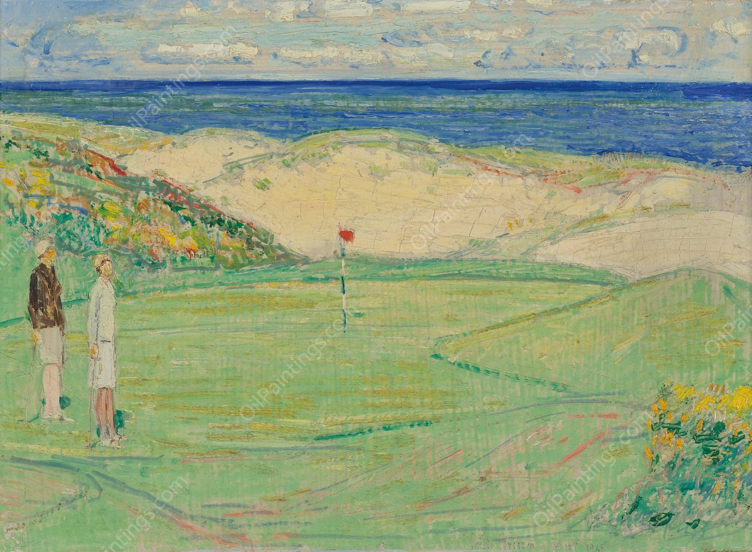 East Course, Maidstone Club  by Childe Hassam - Hand-Painted Oil Painting Reproduction
