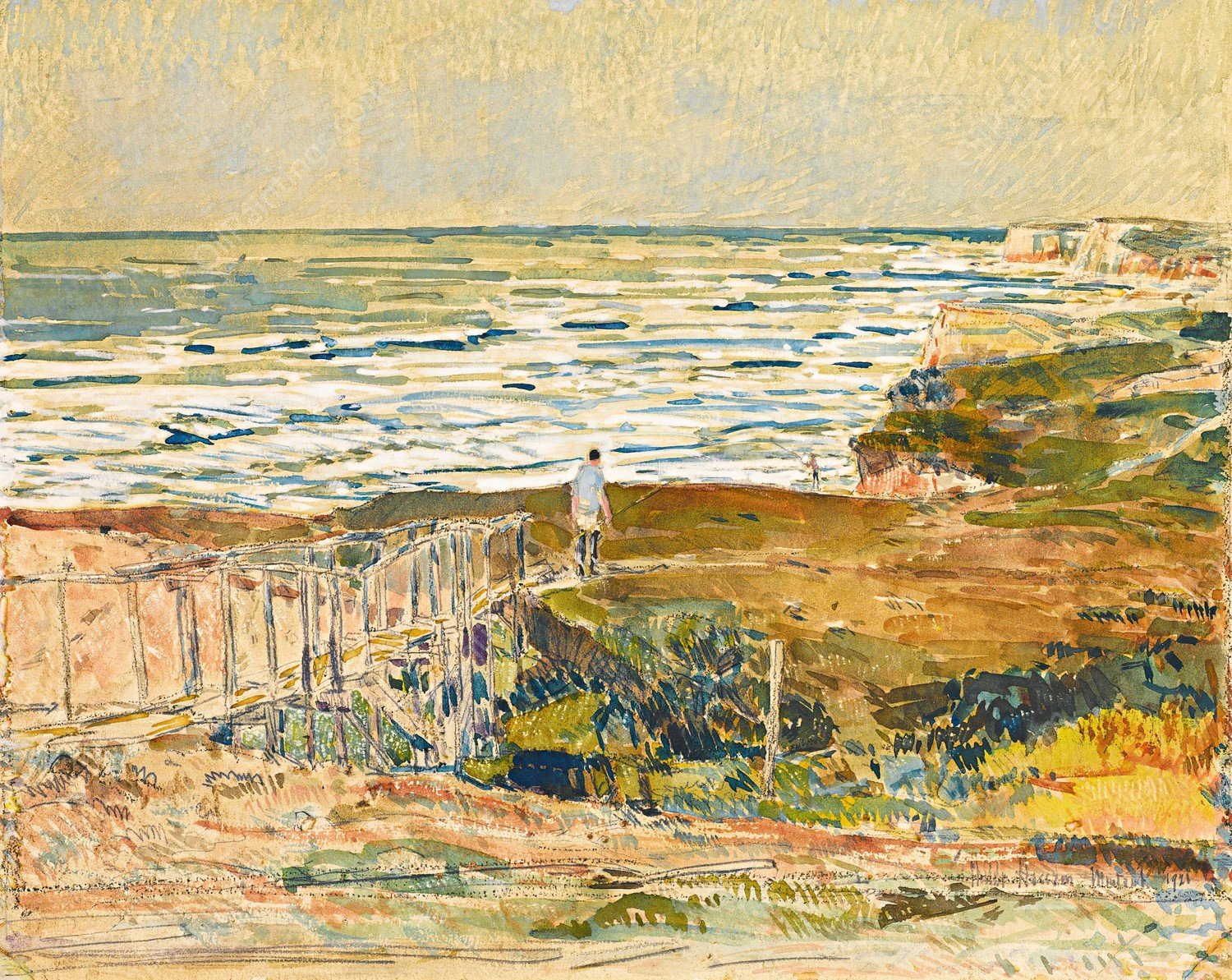 Montauk Fisherman  by Childe Hassam - Hand-Painted Oil Painting Reproduction
