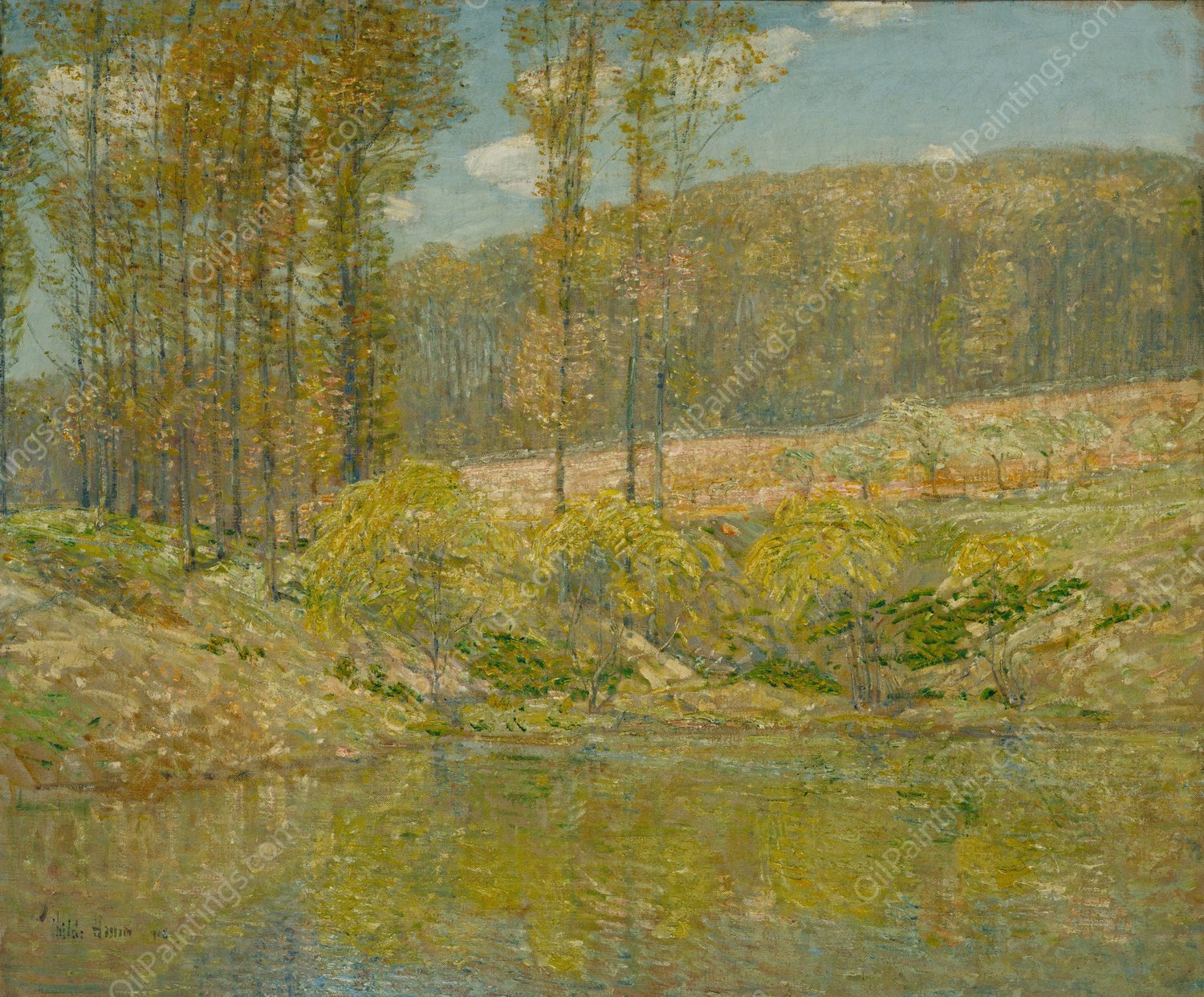 Spring, Navesink Highlands  by Childe Hassam - Hand-Painted Oil Painting Reproduction