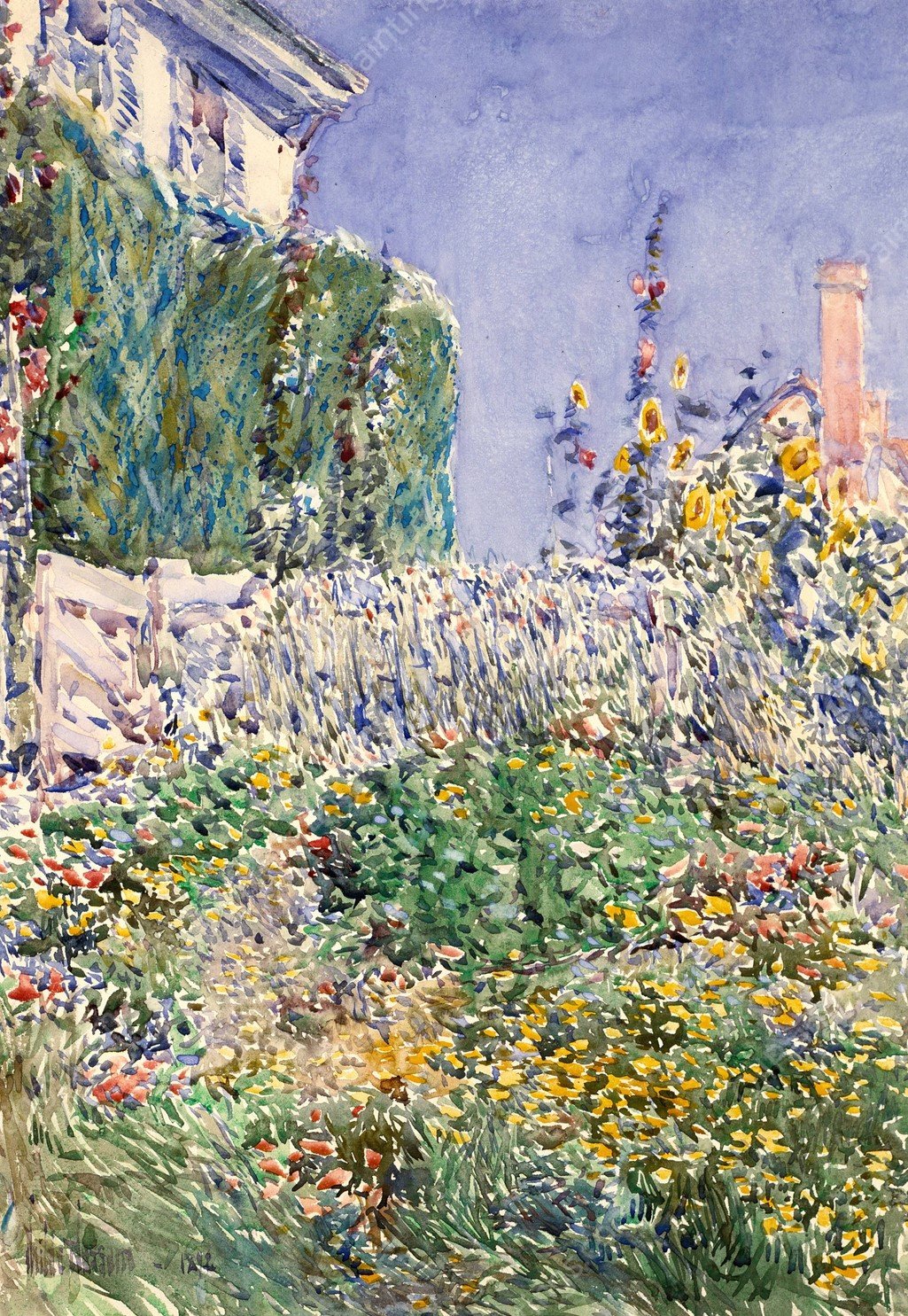 Thaxter's Garden  by Childe Hassam - Hand-Painted Oil Painting Reproduction