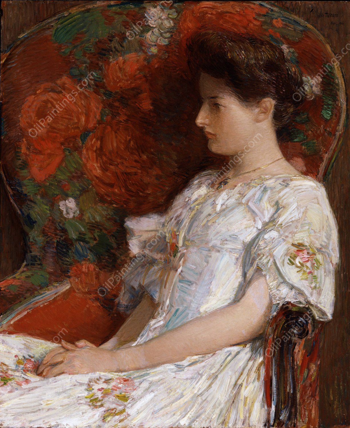 The Victorian Chair  by Childe Hassam - Hand-Painted Oil Painting Reproduction