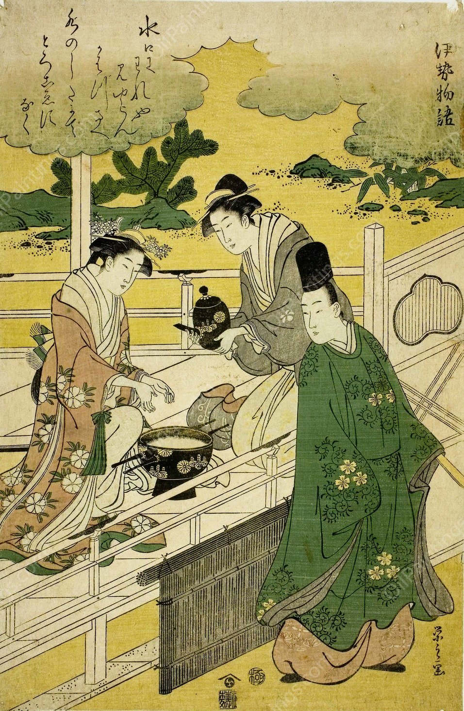 A Parody of the Tales of Ise  by Chobunsai Eishi - Hand-Painted Oil Painting Reproduction