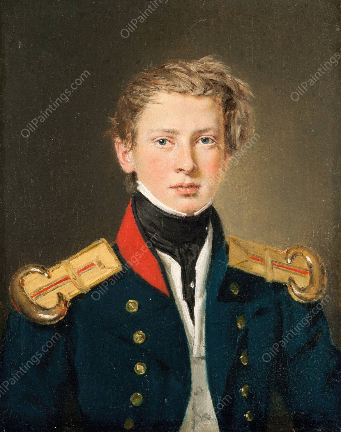 Sub-Lieutenant Cosmus Bornemann, Royal Danish Navy  by Christian Albrecht Jensen - Hand-Painted Oil Painting Reproduction