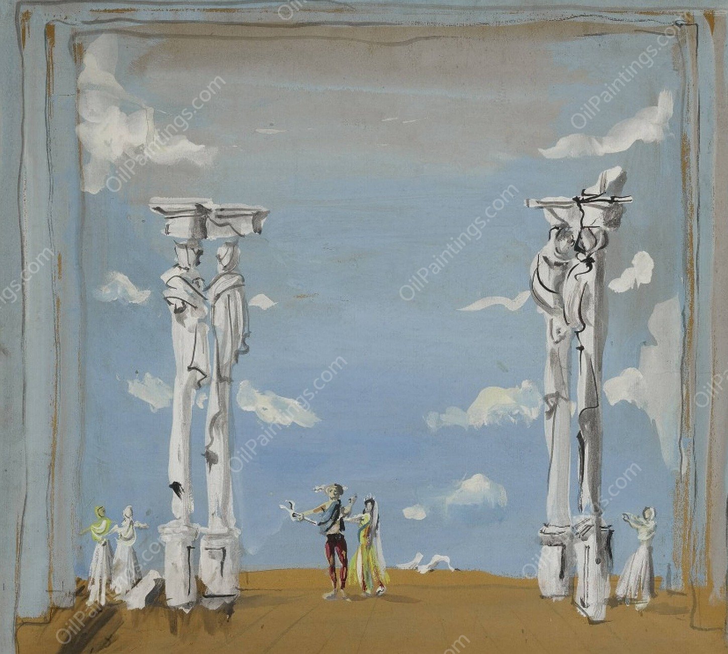 Le Ciel  by Christian Berard - Hand-Painted Oil Painting Reproduction