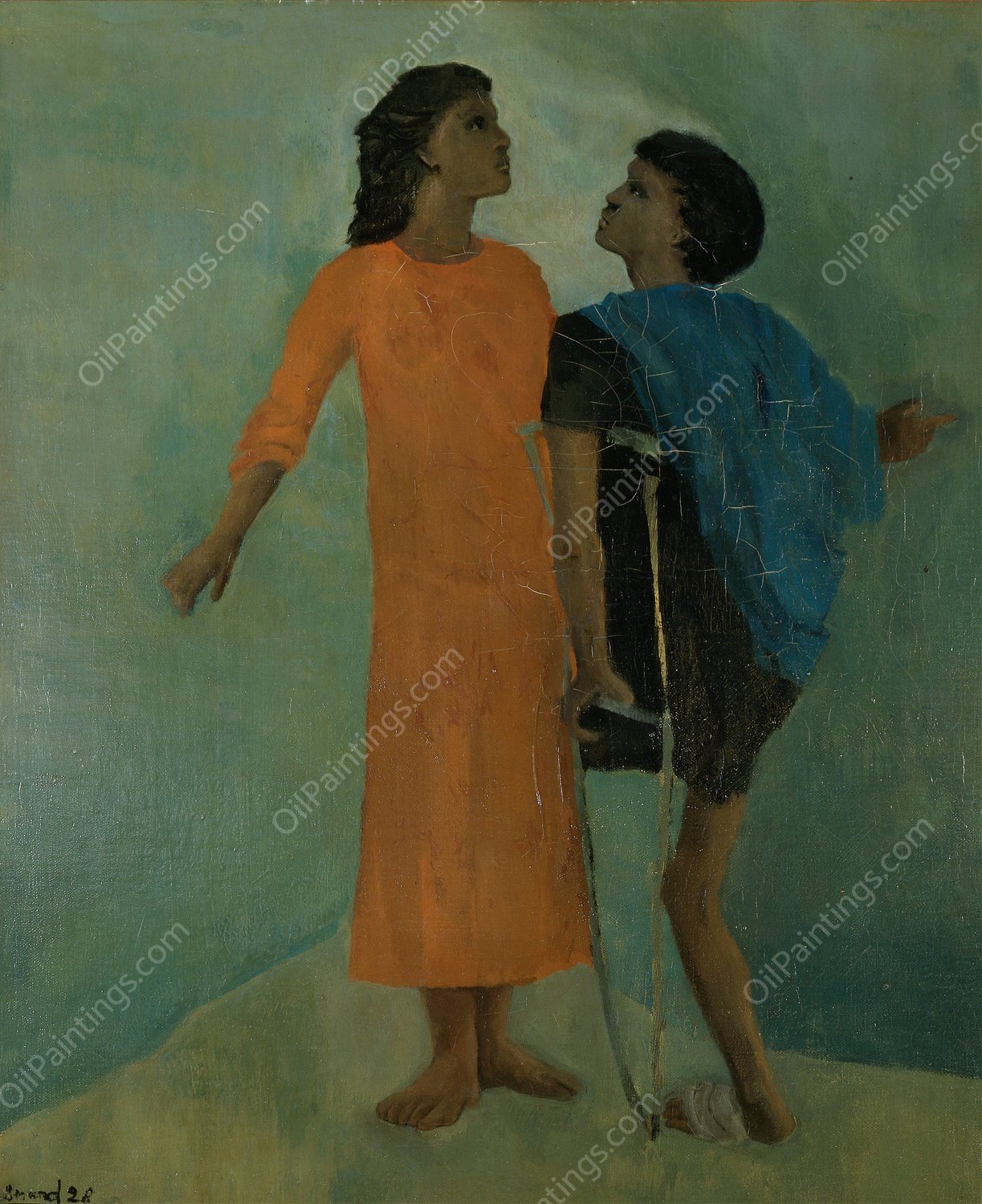 The Meeting  by Christian Berard - Hand-Painted Oil Painting Reproduction