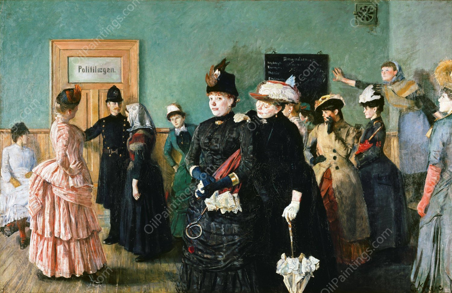 Albertine to See the Police Surgeon  by Christian Krohg - Hand-Painted Oil Painting Reproduction