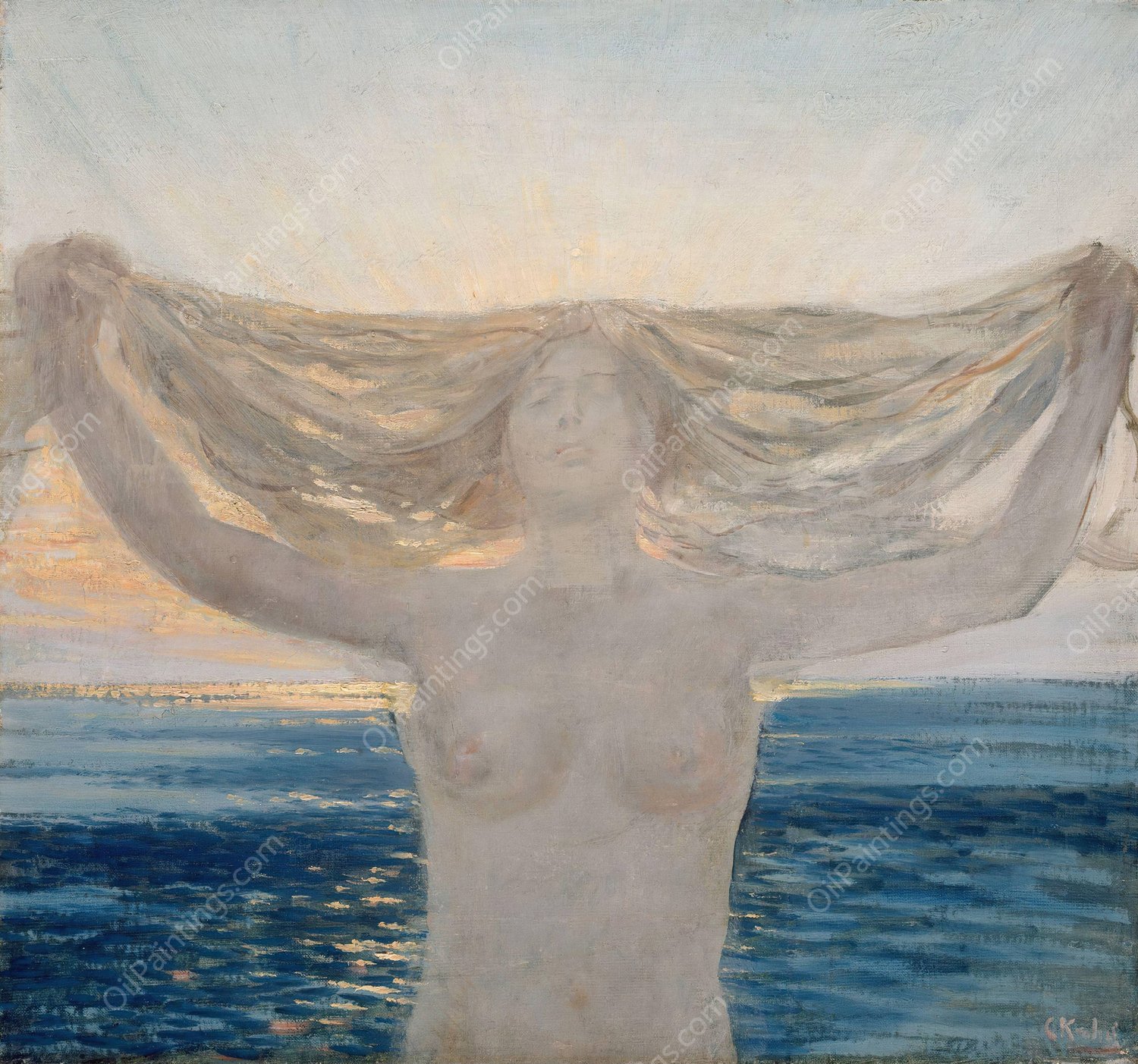 Kvinnelig halvakt med utslatt har other  by Christian Krohg - Hand-Painted Oil Painting Reproduction