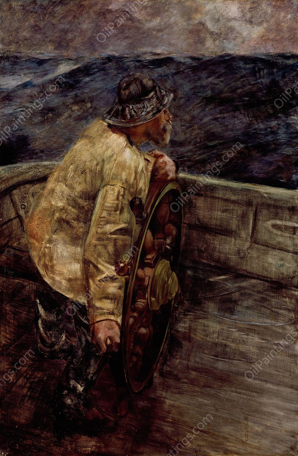 Middle Watch  by Christian Krohg - Hand-Painted Oil Painting Reproduction