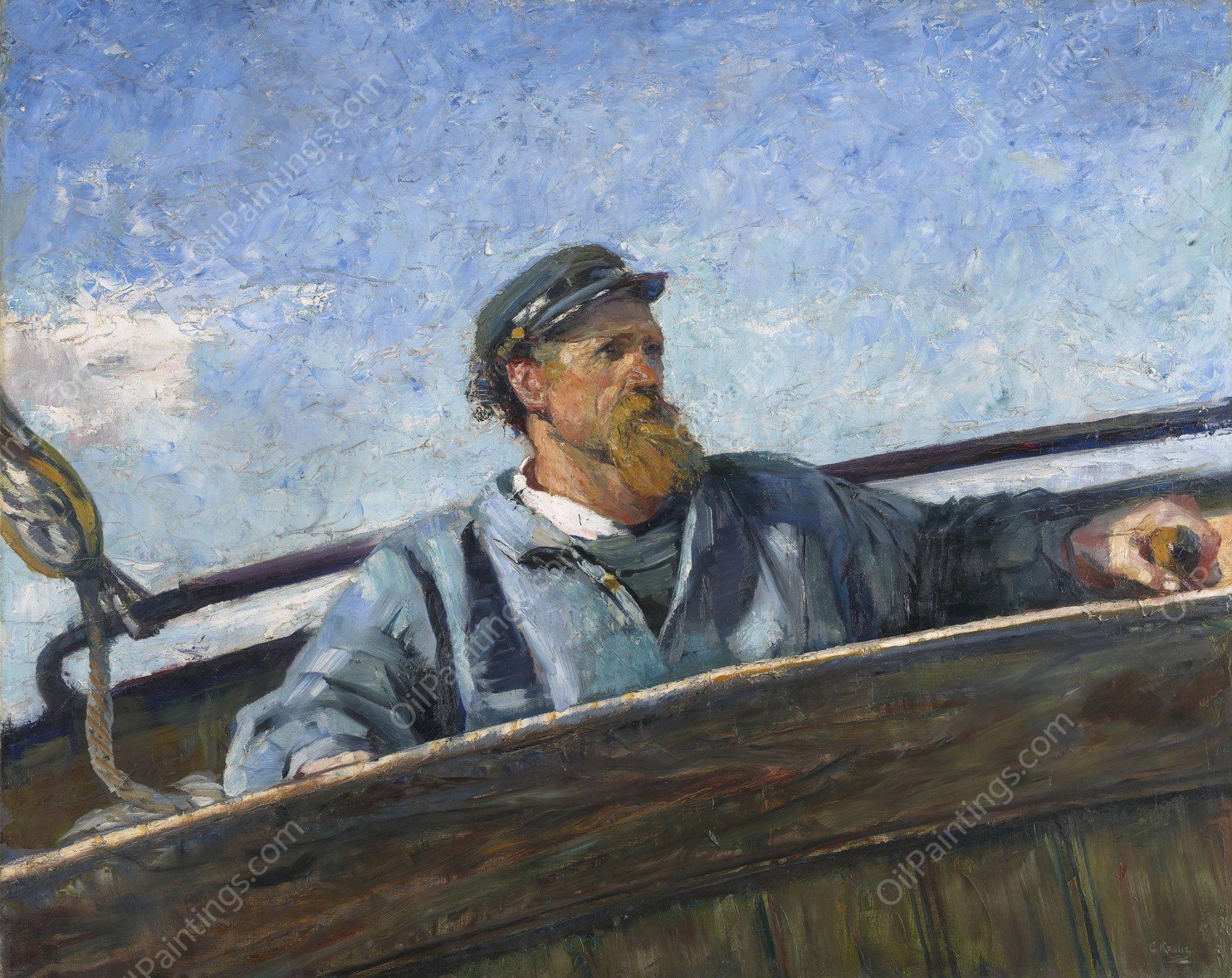 North Wind  by Christian Krohg - Hand-Painted Oil Painting Reproduction