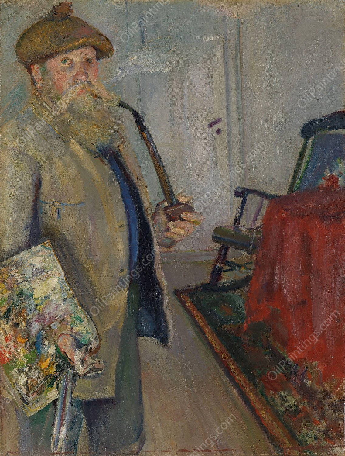 Self-Portrait  by Christian Krohg - Hand-Painted Oil Painting Reproduction