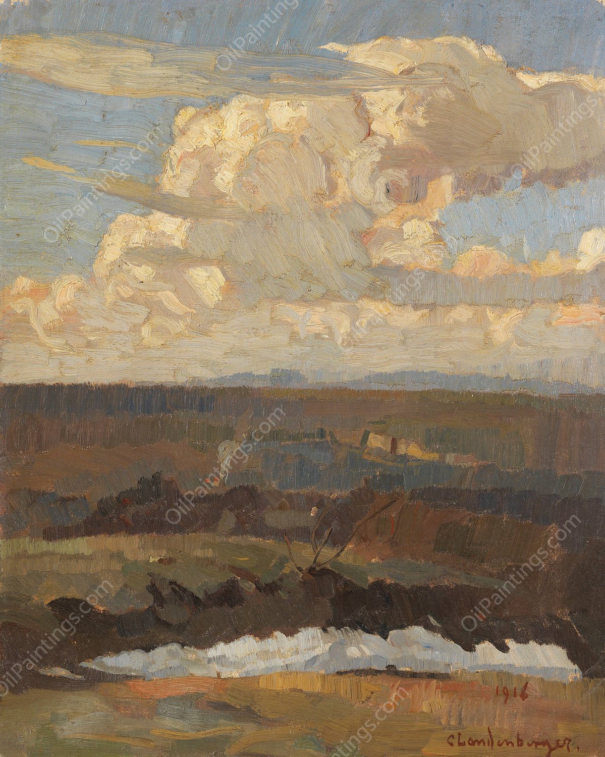 Landschaft  by Christian Landenberger - Hand-Painted Oil Painting Reproduction