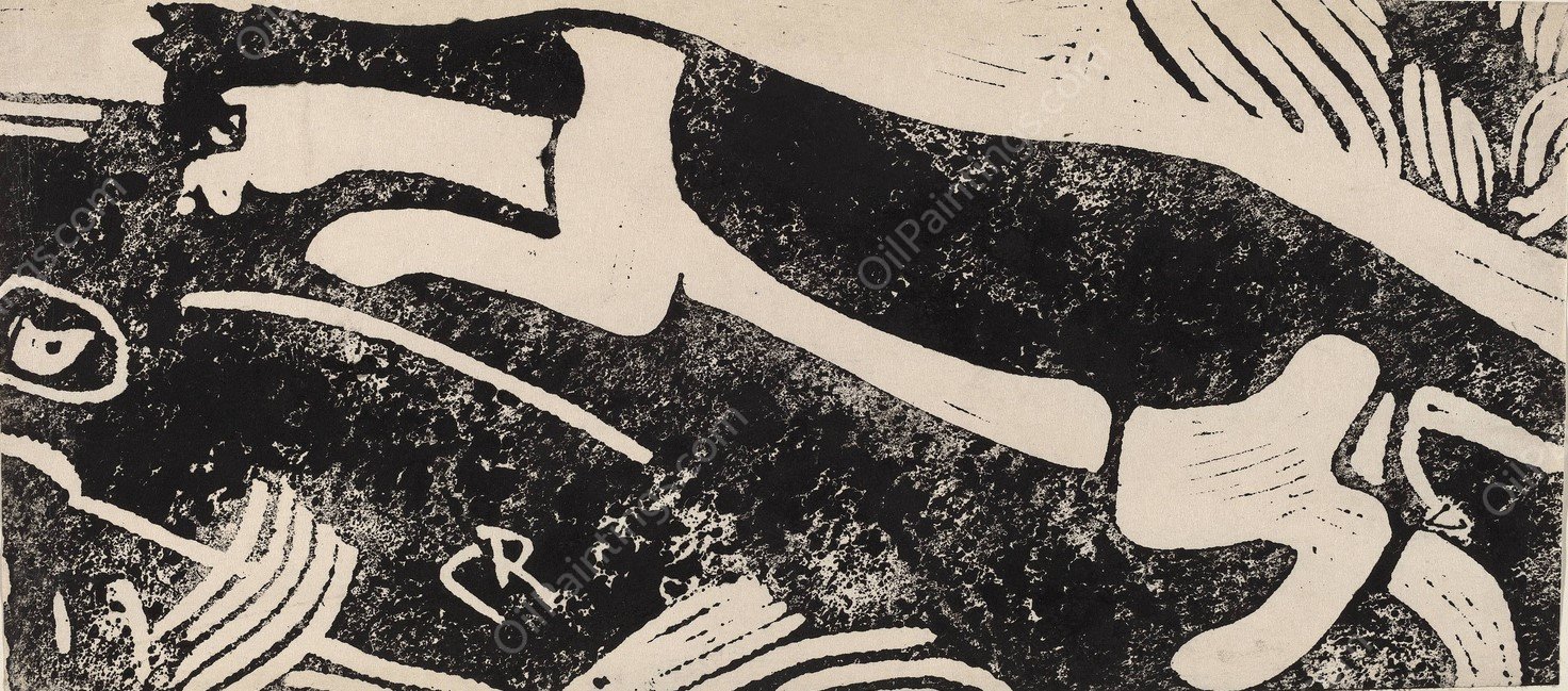 Cat and Mouse  by Christian Rohlfs - Hand-Painted Oil Painting Reproduction