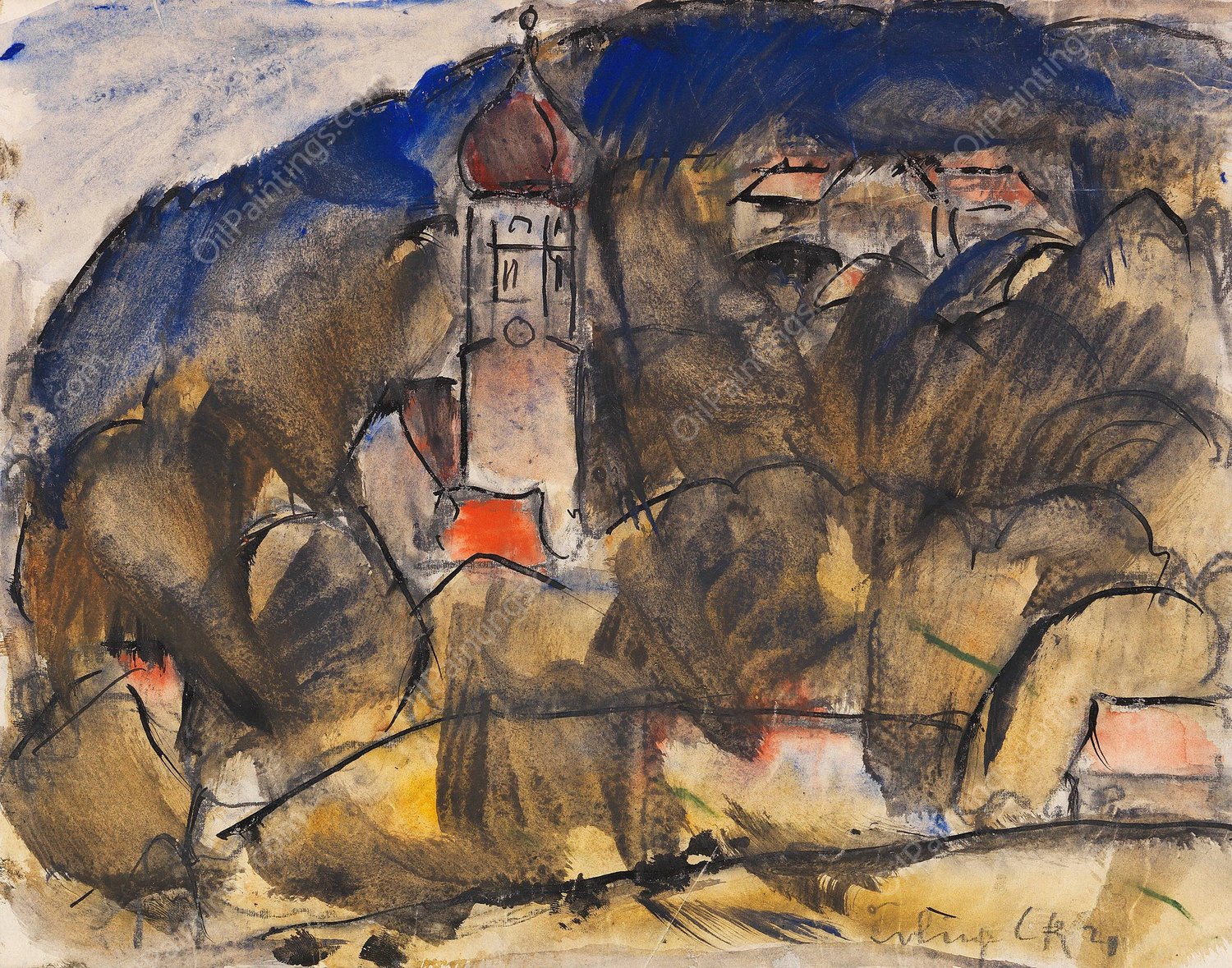 Erling  by Christian Rohlfs - Hand-Painted Oil Painting Reproduction