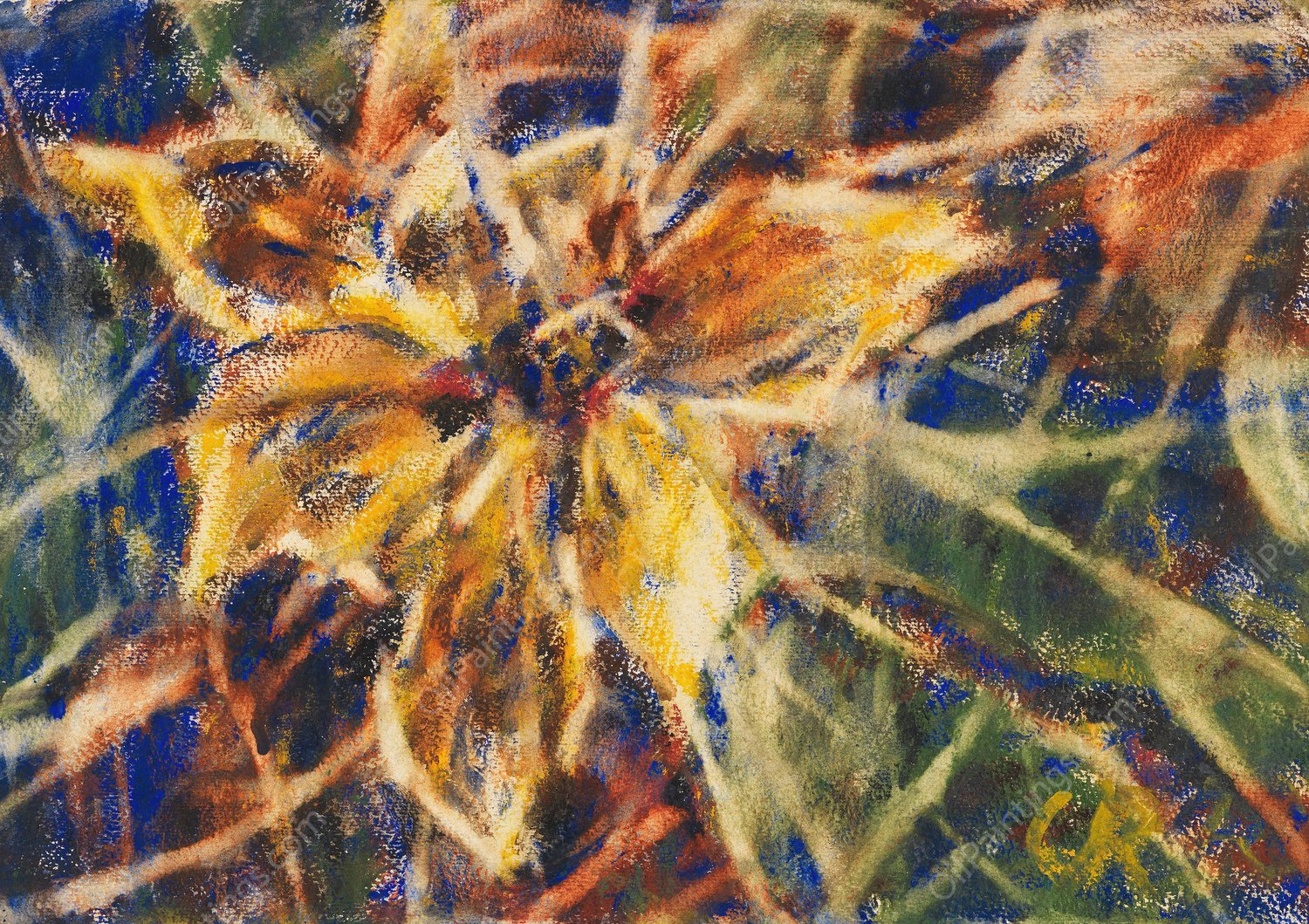 Gelbe Magnolie  by Christian Rohlfs - Hand-Painted Oil Painting Reproduction