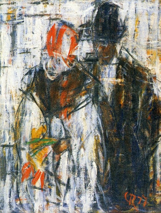 Man and Girl by Christian Rohlfs - Hand-Painted Oil Painting Reproduction