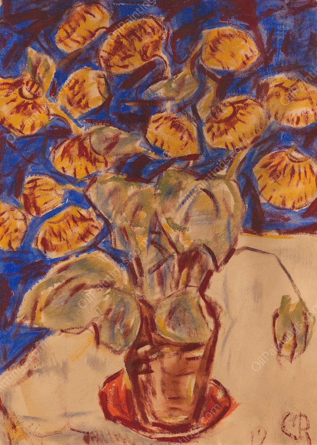 Pantoffelblume  by Christian Rohlfs - Hand-Painted Oil Painting Reproduction