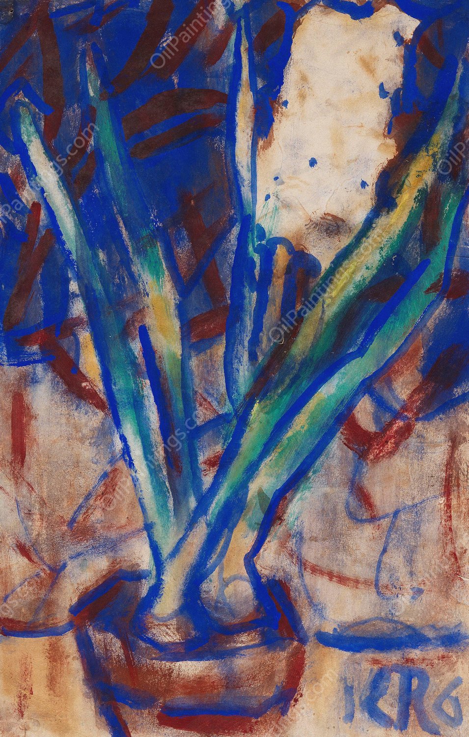 Weise Hyazinthe  by Christian Rohlfs - Hand-Painted Oil Painting Reproduction