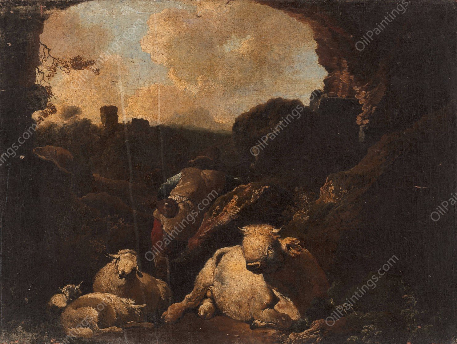 Dutch Story by Christian Wilhelm Ernst Dietrich - Hand-Painted Oil Painting Reproduction