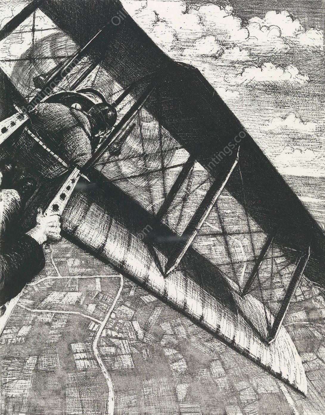Banking at 4.000 Feet  by Christopher R. W. Nevinson - Hand-Painted Oil Painting Reproduction