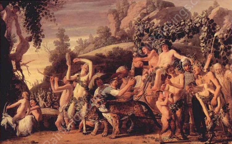 Triumph of Bacchus by Claes Cornelisz Moeyaert - Hand-Painted Oil Painting Reproduction
