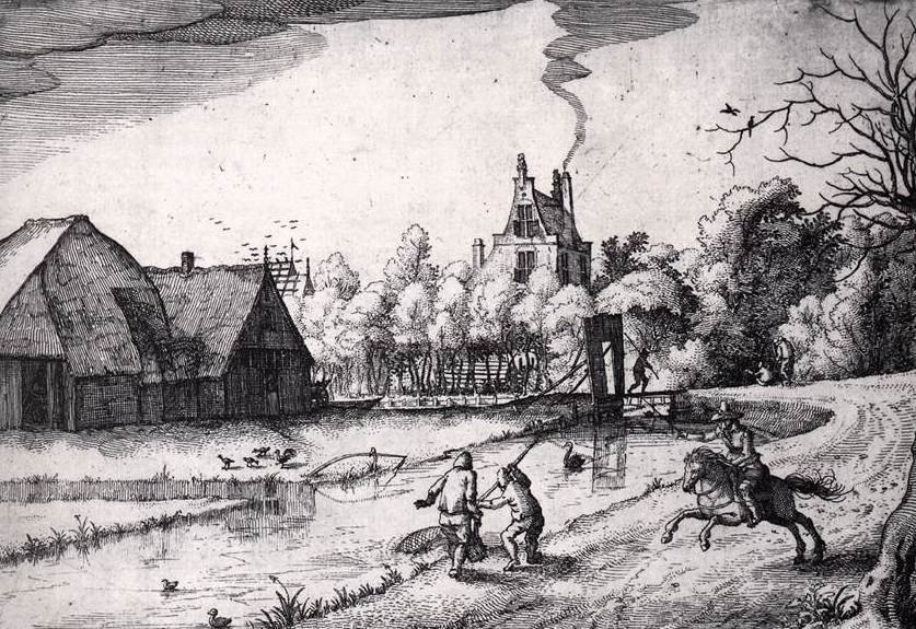 Jan Deyman's Country House and Orchard by Claes Jansz Visscher The Younger - Hand-Painted Oil Painting Reproduction