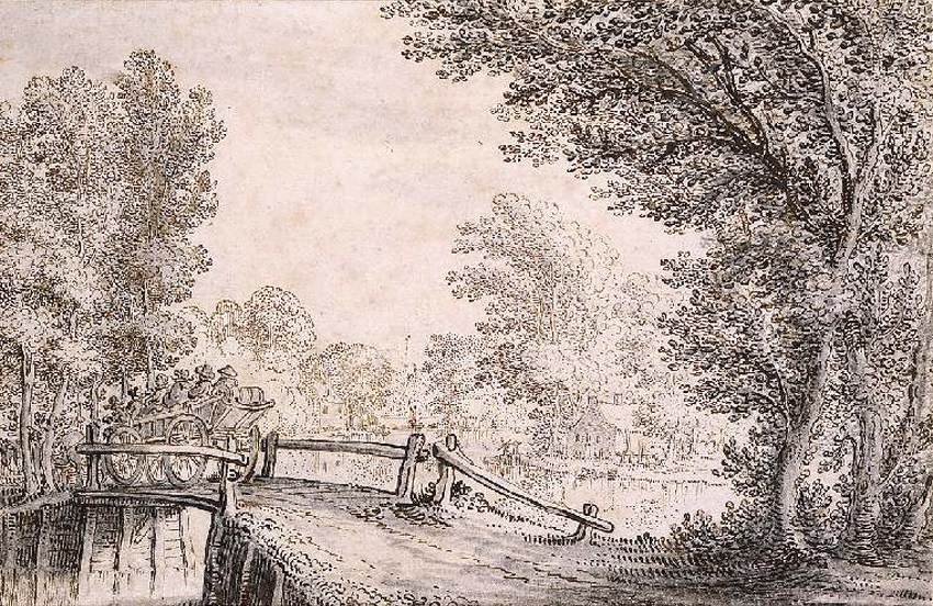 Landscape by Claes Jansz Visscher The Younger - Hand-Painted Oil Painting Reproduction