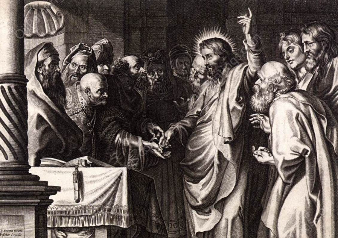 The Tribute Money by Claes Jansz Visscher The Younger - Hand-Painted Oil Painting Reproduction