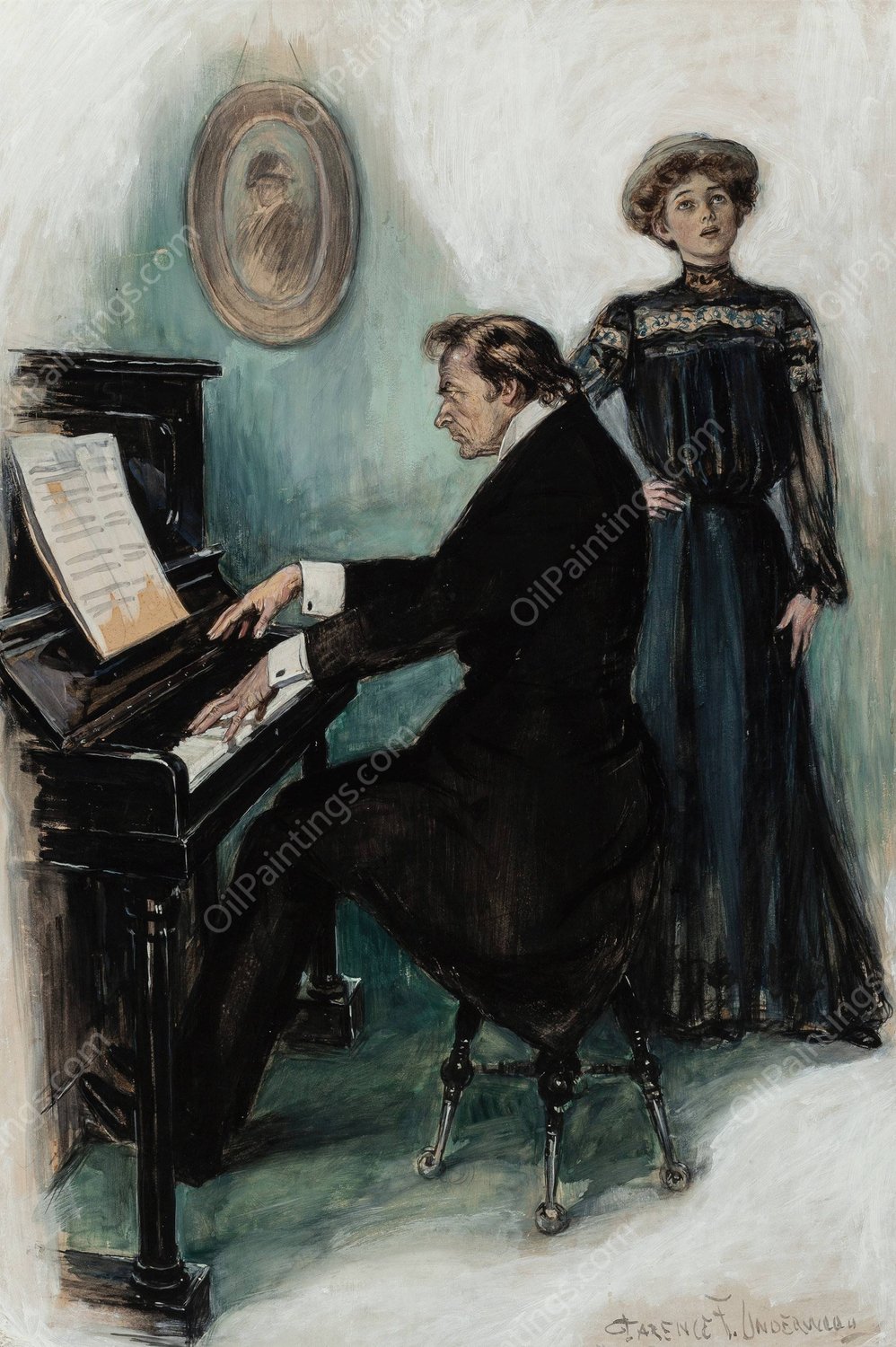 The Solo by Clarence F. Underwood - Hand-Painted Oil Painting Reproduction