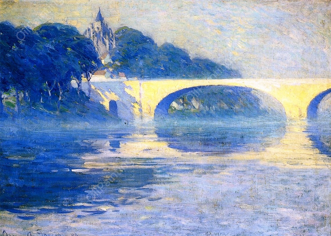 Early Morning Mist, Pont-de-l'Arche by Clarence Gagnon - Hand-Painted Oil Painting Reproduction