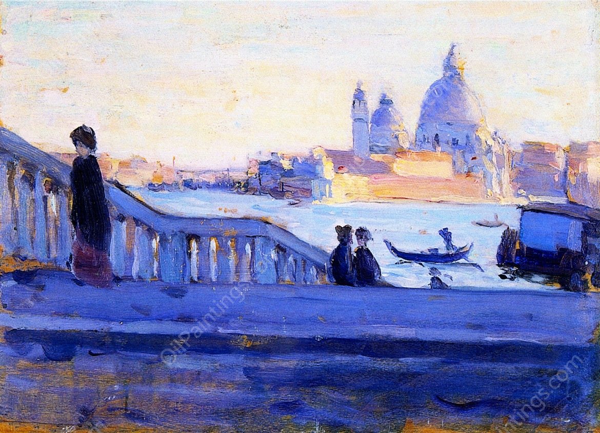 La Salute from the Ponte della Paglia, Venice by Clarence Gagnon - Hand-Painted Oil Painting Reproduction